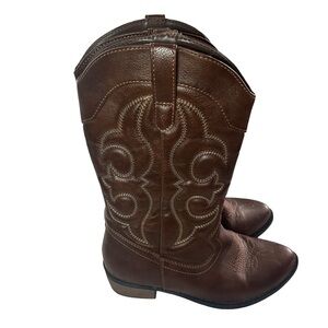 Cat & Jack kids brown Cowboy boots Sz 2